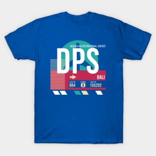 Bali, Indonesia (DPS) Airport Code Baggage Tag E T-Shirt